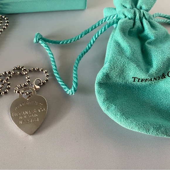 Tiffany Co Return To Large Heart Chain Necklace Pendant - Picture 6 of 7